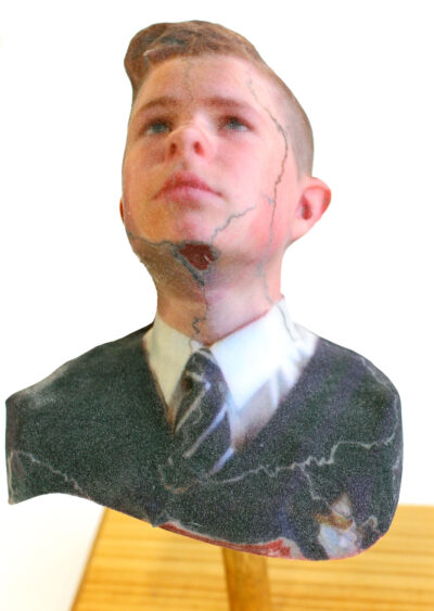 3D Printed Sculpture by Will Roworth, Year 7, Mentone Grammar Student artwork of a self portrait