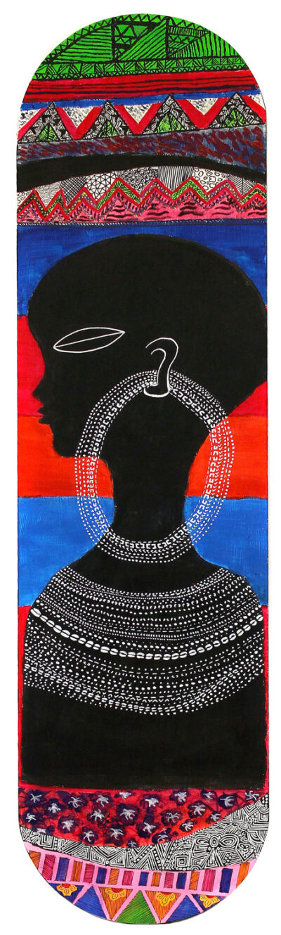 Acrylic on Skateboard Deck by Sahana Sughesh, Year 8, The Knox School Student artwork of skateboard art