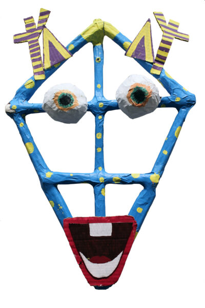 Papier Mache and Acrylic Paint, a group project by Year 7 students, The Knox School Student artwork of a kite