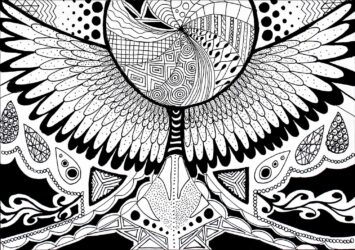 Marker on Paper by Emma-Lee Coff, Year 10, Trinity Lutheran College Student artwork of black and white wings