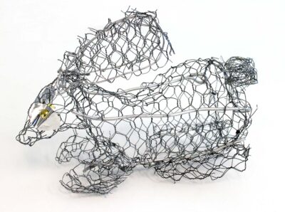 Wire by Lachlan Cox, Year 8, Trinity Lutheran College Student artwork of a rabbit made from wire