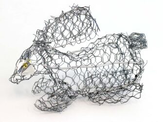 Wire by Lachlan Cox, Year 8, Trinity Lutheran College Student artwork of a rabbit made from wire