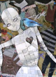 Mixed media on canvas by Hanadi Hoblos, Year 11, Al-Taqwa College Student artwork of robot