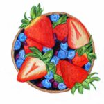 Student artwork of bowl of fruit