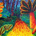 Acrylic on canvas by Rory Elliott, Year 10, Ballarat Clarendon College Student artwork of nature