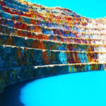 Student artwork of an open cut mine
