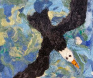 Felted wool by Jarrah Tokovic, Class 4, Castlemaine Steiner School and Kindergarten Student artwork of a bird