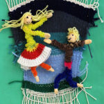 Weaving and mixed media by Ben Jowett-Smith, Year 5, Melbourne Montessori School Student artwork of knitted dolls