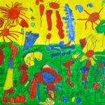 Acrylic on canvas, a group project by 3-year-old Kindergarten students, Oakleigh Grammar Student artwork