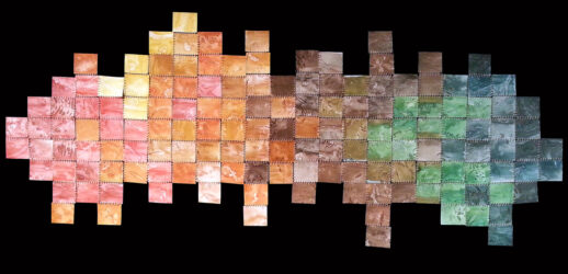 Textile and print by Jessie Tudor, Year 12, Billanook College Student artwork of a printed textile