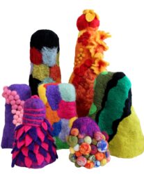 Felted wool by Ellie Filkin, Year 12, Billanook College Student artwork of felted sculptures