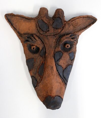 Ceramic by Aisha Hayes, Year 8, Billanook College Student artwork of a giraffe