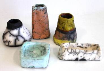 Raku ceramics, a group work by Year 8 students from Bialik College Student artwork of a ceramic sculpture