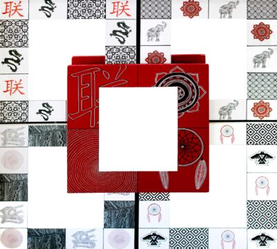 Mixed media, mirror and plywood by Tiarna Shiels, Year 12, Casey Grammar School Student artwork of a mirror