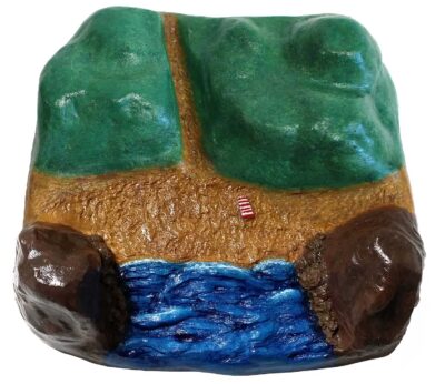 Glazed ceramics by Abigail Eades, Year 9, Casey Grammar School Student artwork of a ceramic landscape