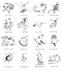 Ink on paper by Erin Nicolson, Year 12, Geelong Grammar School Student artwork of a pictorial journal