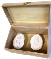 Clay moulds and wooden box mixed media by Charlotta Spence-Fletcher, Year 12, Geelong Grammar School Student artwork of clay moulds