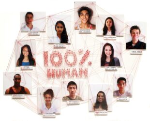 Mixed media on foam core board by Amelia Lim, Year 12, Geelong Grammar School Student artwork of a human connections