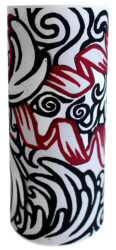 Lino print on paper by Rachel Jiao, Year 9, Korowa Anglican Girls’ School Student artwork of a vase
