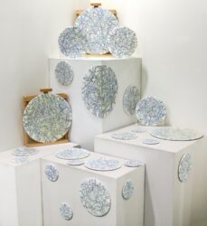 Acrylic and resin on ply by Molly Debenham, Year 12, Woodleigh School Student abstract artwork