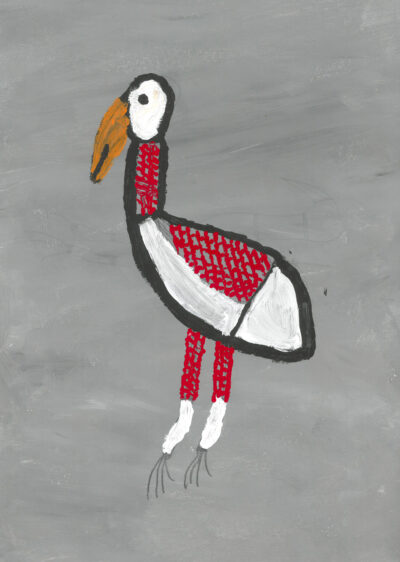 Acrylic on paper by Mathilda Willingham, Class 4, Ghilgai Steiner School Student artwork of a bird
