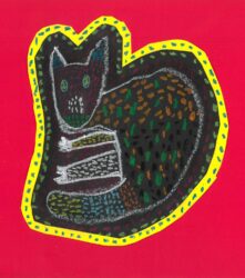 Acrylic on paper by Taj Monis, Class 4, Ghilgai Steiner School Student artwork of a possum