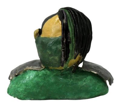 Clay and paint by Allegra Bui, Year 5, Penleigh and Essendon Grammar School Student artwork of a ceramic bust