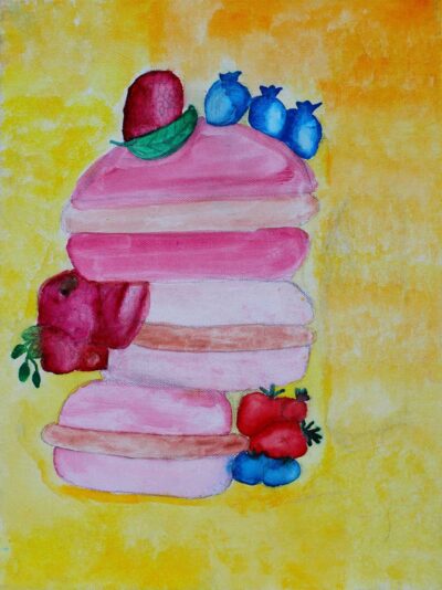 Watercolour paint on canvas by Zara Hamza, Year 4, Penleigh and Essendon Grammar School Student artwork of dessert