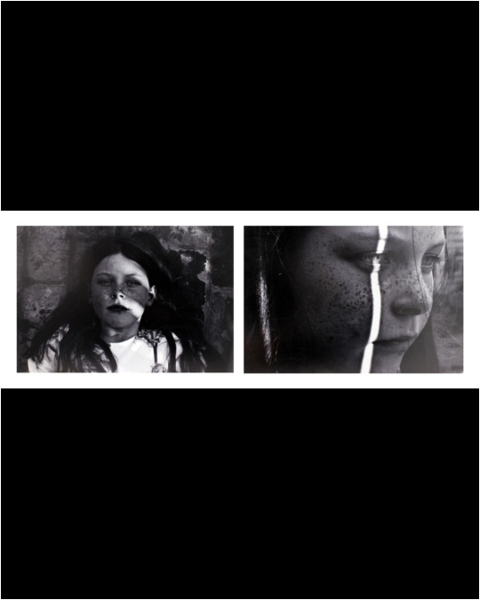 Black and white photographic prints by Charlotte Henderson, Year 10, St Catherine’s School Student artwork of a photographic portrait