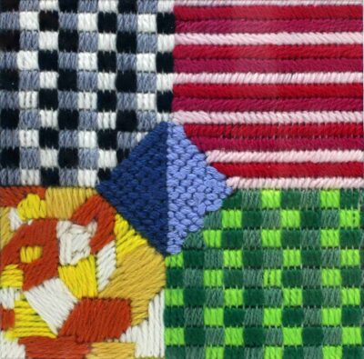 Embroidery on canvas by Poppy Cashmore, Year 7, St Catherine’s School Student artwork of embroidery