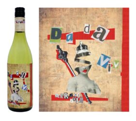 Digital print on bottle by Max Troiani, Year 11, The Knox School Student artwork of a wine label
