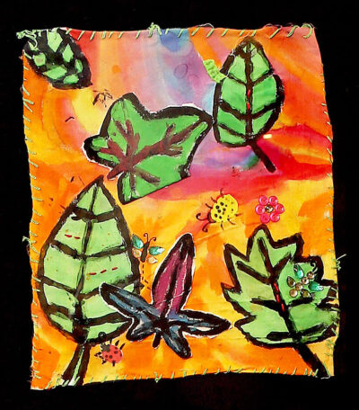 Mixed media by Ella-Rose Doolan and Thomas Kennedy, Collaborative Work, Year 3, Balcombe Grammar School Student artwork of bugs on leaves
