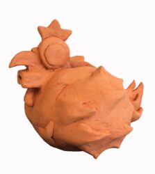Student artwork of terracotta chicken
