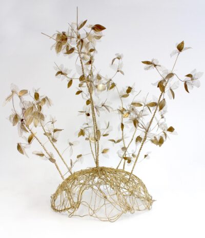 Wire, glue and spray paint by Jacinta Shand, Year 12, Balcombe Grammar School Student artwork of a fascinator