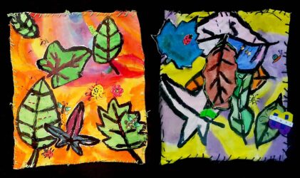 Mixed media by Ella-Rose Doolan and Thomas Kennedy, Collaborative Work, Year 3, Balcombe Grammar School Student artwork of bugs on leaves