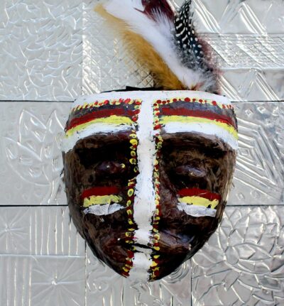 Mixed media by Emily Stambe, Year 5, Carey Baptist Grammar School Student artwork of a mask