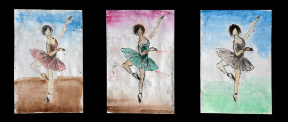 Student artwork of ballet dancers