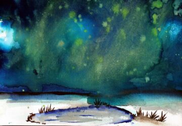 Student artwork of the night sky