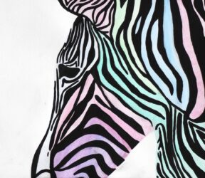 Student artwork of a zebra