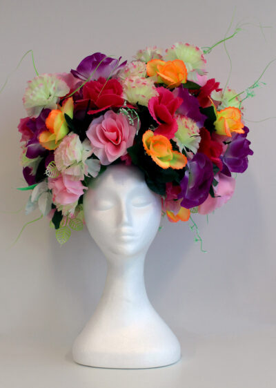 Mixed Media by Isabella Barrow, Year 9, Ivanhoe Girls’ Grammar School Student artwork of a hat with flowers