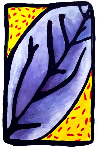 Acrylic on Paper by Ruby Davies, Year 7, Ivanhoe Girls’ Grammar School Student artwork of a leaf