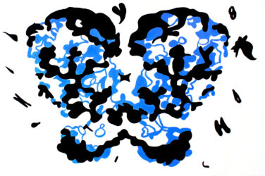 Acrylic on canvas by Emily Badge, Year 12, Kilvington Grammar School Student artwork of a butterfly and portrait