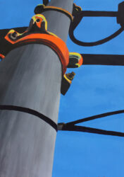 Acrylic paint on paper by Bianca Ryder, Year 10, Mentone Grammar Student artwork of a pole