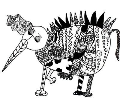 Felt pen on paper by Aurelia Lamont, Year 3, Ruyton Girl’s School Student artwork of an imaginary creature