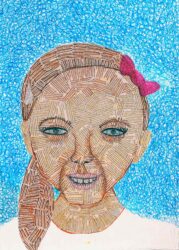 Collage on paper by Jasmine Hogg, Year 6, Ruyton Girl’s School Student artist of a portrait of a girl