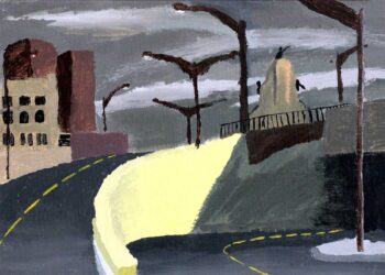 Acrylic on paper by Ahmed Yassiri, Year 8, Sirius College Student artwork of a freeway