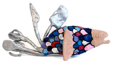 Clay by Danielle Fuerst, Year 9, The King David School Student artwork of a fish sculpture