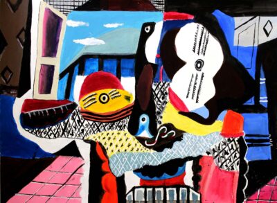 Acrylic on paper by Ebony Illes, Year 11, Beaconhills College Student artwork homage to Picasso