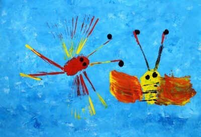 Acrylic on paper by Chloe Battin, Year 1, Beaconhills College Student abstract artwork