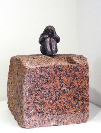 Student artwork of figure sculpture